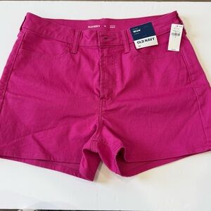 Old Navy Wow High Rise Jean Shorts in Fuchsia Pink Size 10 Summer Vacay Barbie